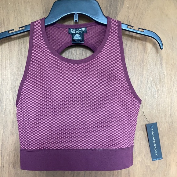 Tahari sport bubble knit keyhole sports bra top S / M or L / XL - Picture 11 of 17